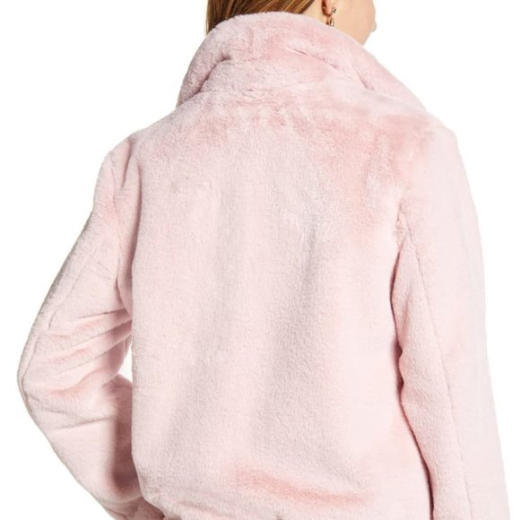 SOLD! Rachel Parcell Fur Bomber Jacket in Pink - Picture 2 of 7